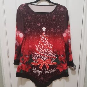 Elegant Christmas Tree Women's Long Sleeve Top